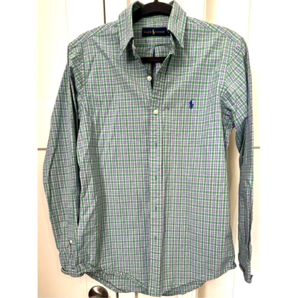 RALPH LAUREN LONG SLEEVE PLAID BUTTON UP MENS SIZE SMALL